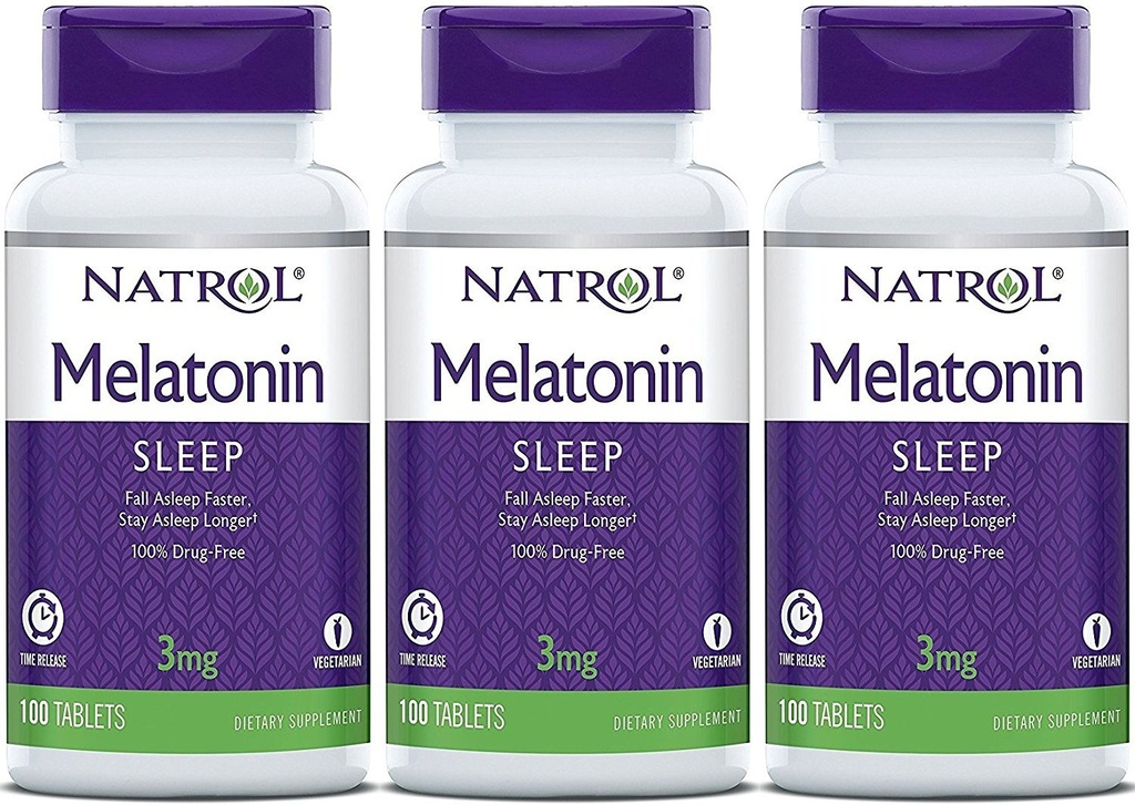 Natrol Melatonin Timet Release Tablets, 100 Greve (pakke med 3)