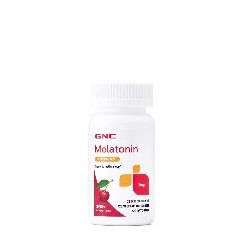 GNC Melatonin 1mg - Cherry, Supports Restainful Sleep, 120 Lozenges