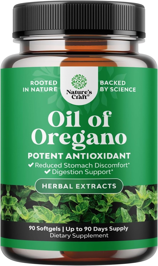 Wild Oil of Oregano Softels - Gentle Detox for immunforsvar - Koncentreret Oregano Oil Softels med Carvacrol 70% - Eases fordøjelse, Gut Balance & Cleanse Body - Trusted Herbal Kosttilskud - 90 Ct