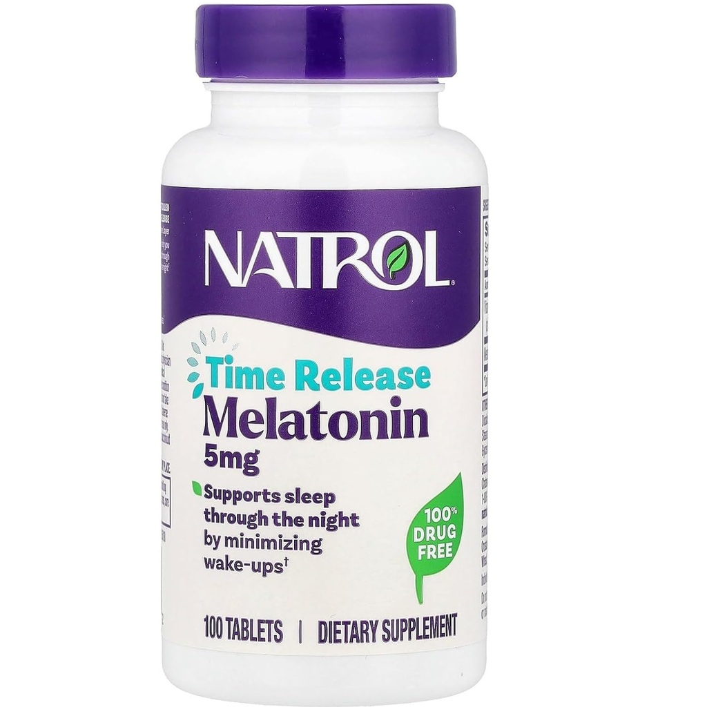 Natrol Melatonin Time Release 5mg Tablets 100 ea ( Packs of 4)