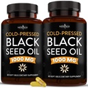 NEW AGE Black Seed Oil Softgel Capsules - Premium Cold- Pressed Nigella Sativa Producerer Pure Black Cumin Seed Oil - Non- GMO & Vegetar (120 Softgels)