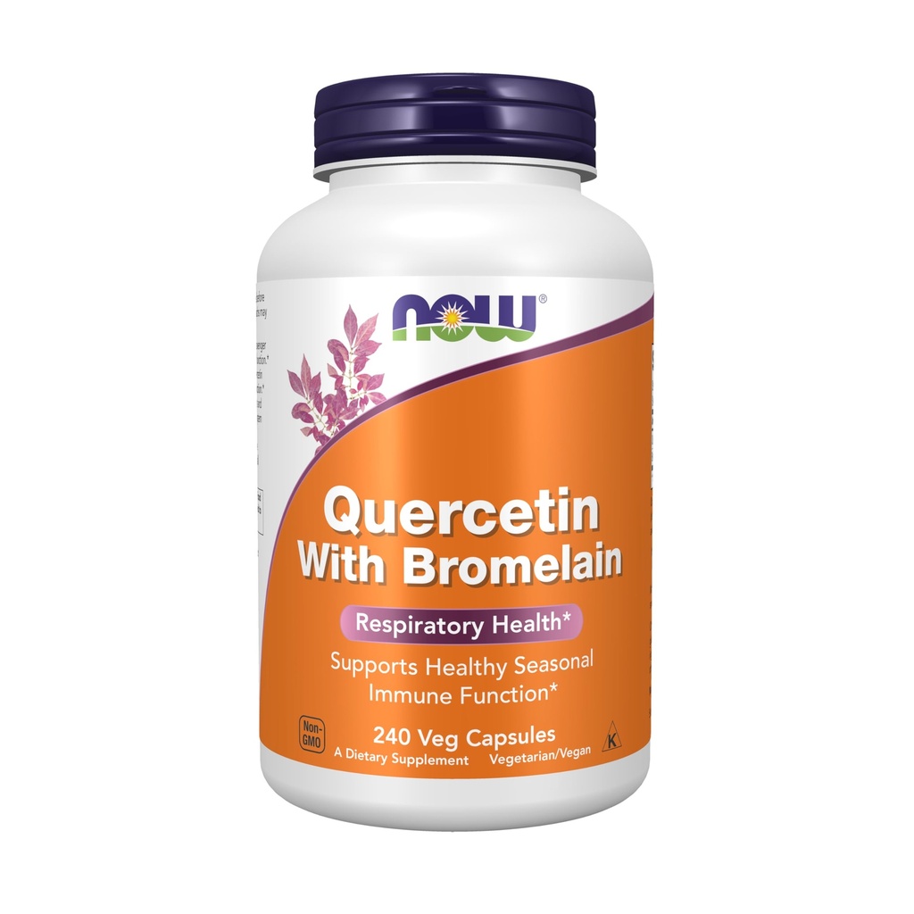 Now Foods Supplements, Quercetin med bromelain, Balanceret immunsystem *, 240 Veg kapsler