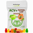 ACV Gummies & Papaya Leaf Extract Gummies - Premium Potent Apple Cider Vinagre Supplement - Jod Infured & Vitaminer B6 B12 - Blodplader Hår Hud & Hjerte Friendly (1, Regelmæssig)