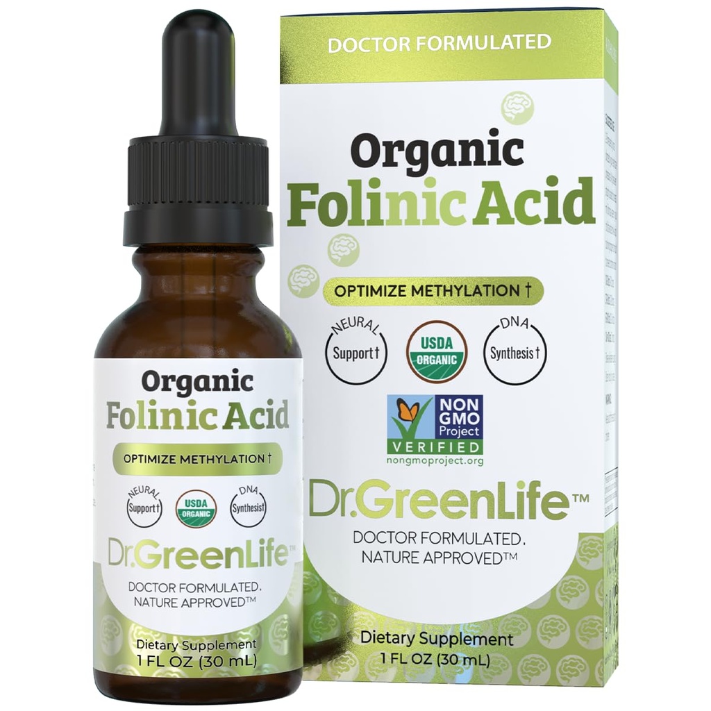 Dr. Green Mom USDA Organic Folinsyre Drops - 500 mcg per dråbe