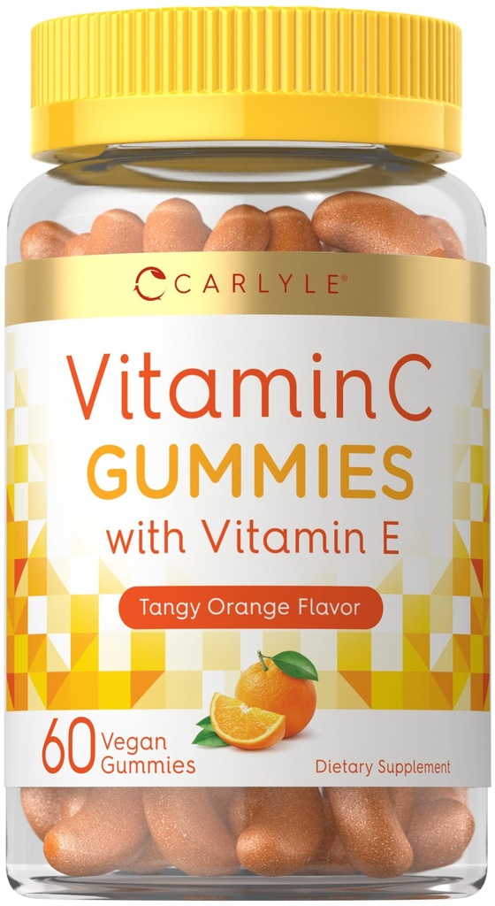 Carlyle C-vitamin Gummy C124; 60 Greve C124; Orange Flavor C124; med E-vitamin C124; Vegan, Non- GMO, og Gluten Free Supplement