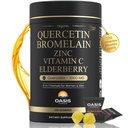 8-in-1 Quercetin med bromelain Gummies 1000mg, High Potency Organic Quercetin tillæg med zink & C-vitamin, hyldebær, sæsonbetinget wellness & immunforsvar, Vegan, Sukker fri, 120 Gummies