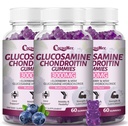 3 Pakker 3000MG Glucosamine Chondroitin Gummies, Ekstra styrke Fælles Support Supplement med MSM & Elderberry, Fleksibilitet, Antioxidant immunsupport Gummy til voksne, Mænd & Kvinder 180Cts