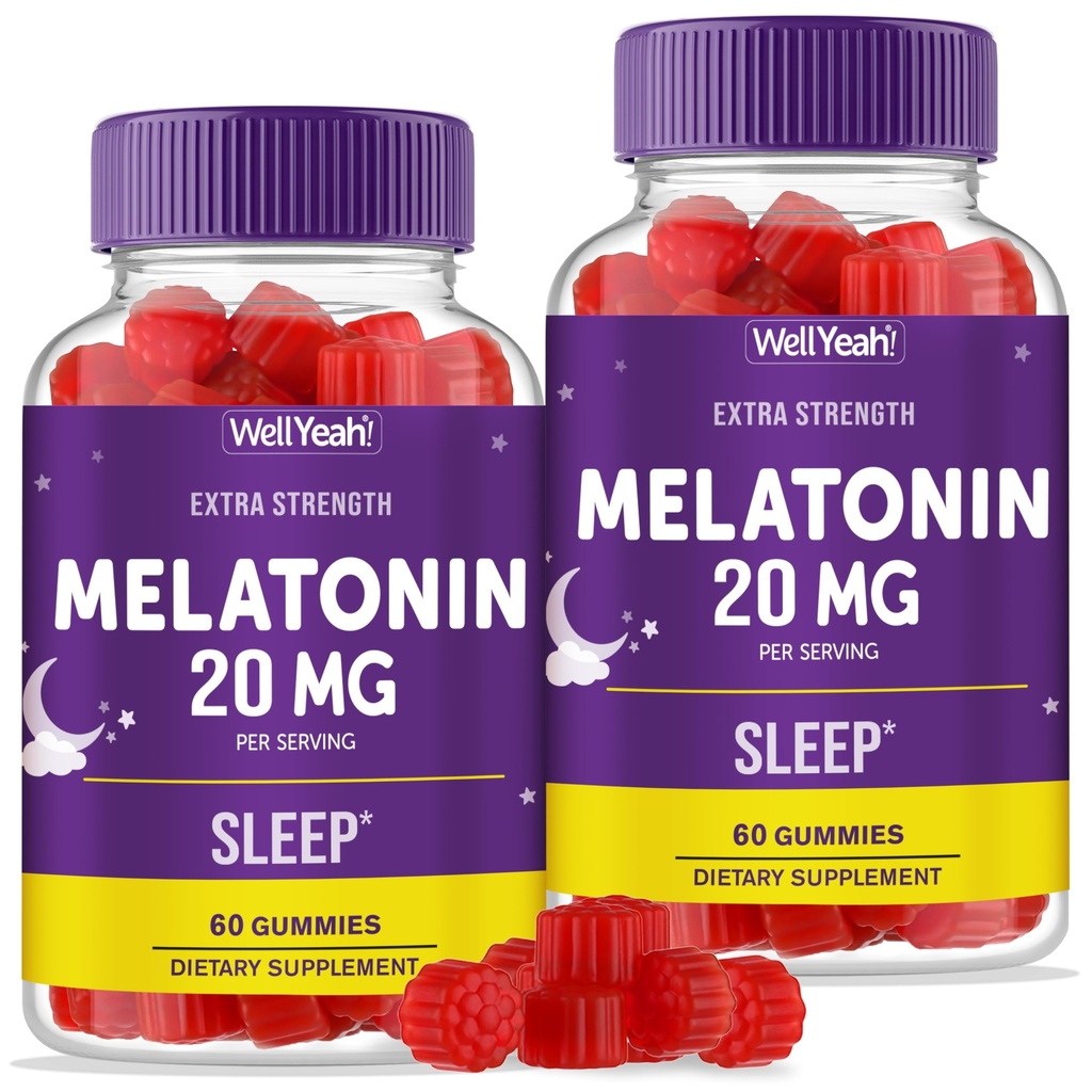 WellYe Melatonin Gummies 20mg (2 Pack)