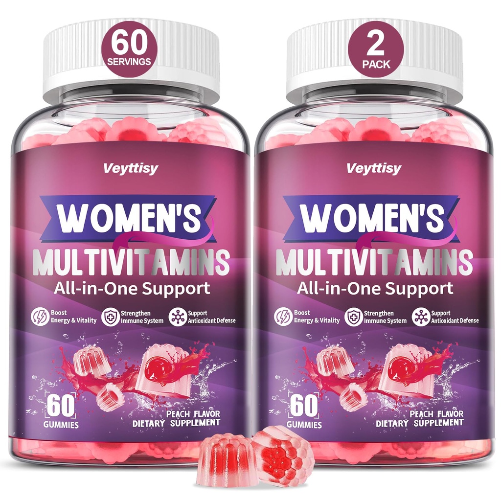 Methylerede multivitamin gummier til kvinder - Kvinder Multivitamin gummier med vitaminer A C D E, Methylerede folat, biotin, B Complex, jern, CoQ10, Inositol - Multi vitaminer til kvinder 120 Tæl