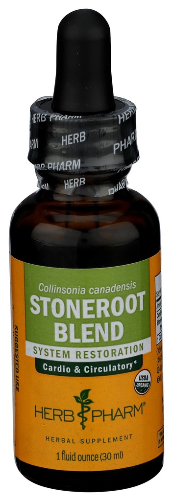 Herb Pharm Certified Organic Stoneroot Blend Liquid Extract for Cardiovaskulær og Circulatory Support, 1 Oz