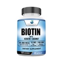 Amerikanske Standard Kosttilskud Biotin 20,000mcg med Keratin, kokos pulver og zink, Biotin supplement til kvinder og mænd, 120 Veggie kapsler, 120 Day Supply