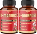 2 Pakker 60 Counts 4 Måneder - D- Mannose Kapsler - Natural Urinary Tract Health & Immunsupport - 7in1 med Cranberry, Mælkebøtte, Hibiscus og mere