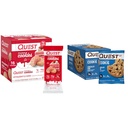 Quest Nutrition Frosted Strawberry Cake & Chocolate Chip Protein Cookie Bundle, 1g Sugar, 10g Protein, 2g Net Carbs, Gluten Free, 16 & 12 Greve