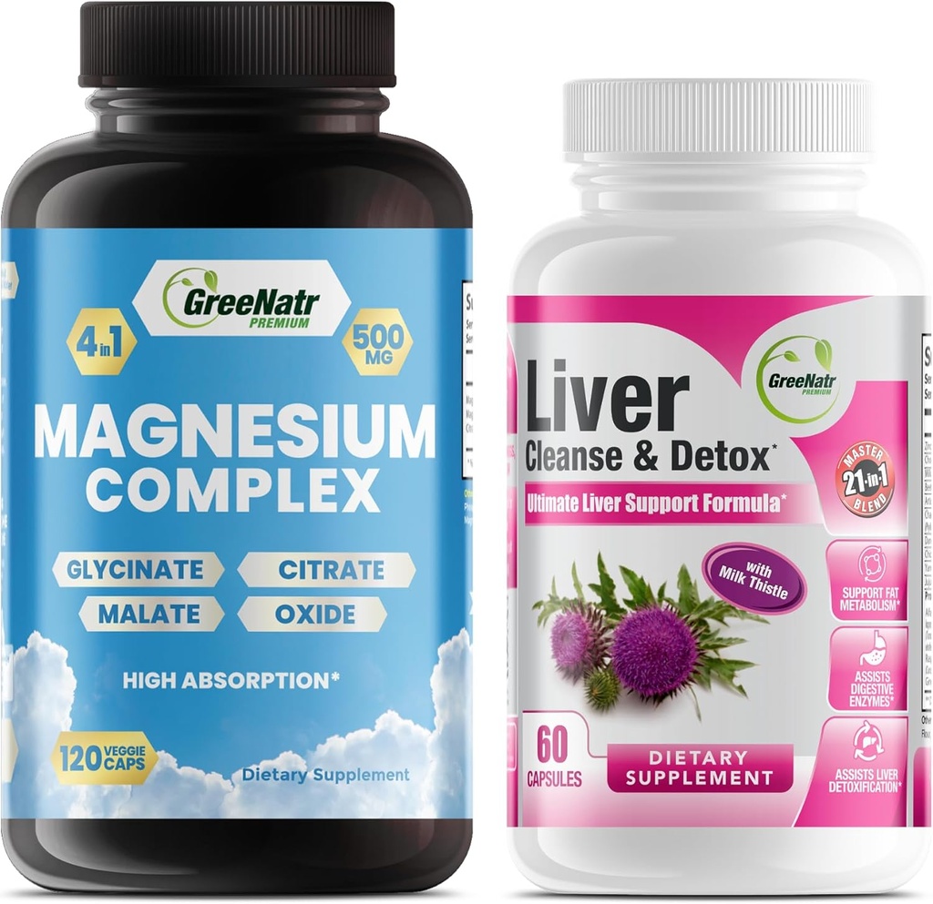 Leverrensning Detox & reparation Formel - Mælk tidsel, berberine, Ginger Plus Magnesium for bedre søvn og muskelfunktion