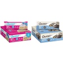 Quest Birthday Cake & Cookies & Cream Dipped Protein Bars, High Protein, Gluten Free, Keto Friendly, 12 Greve hver