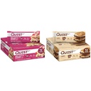 Quest Nutrition White Chocolate Raspberry Protein Bars, High Protein, Low Carb, Gluten Free, Keto Friendly, 12 Count & S 'mores Protein Bar, High Protein, Low Carb, Gluten Free, Keto Friendly, 12 Count