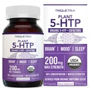 Økologisk 5- HTP - 200 mg stålet 124; 99% 5htp koncentrering, Plus kofaktor vitamin B6 & Lions Mane Budd124; Vand ekstraheret fra Økologisk Griffonia Frø 124; Understøtter Mood, Kognition & Sleep (60 Kapsler)