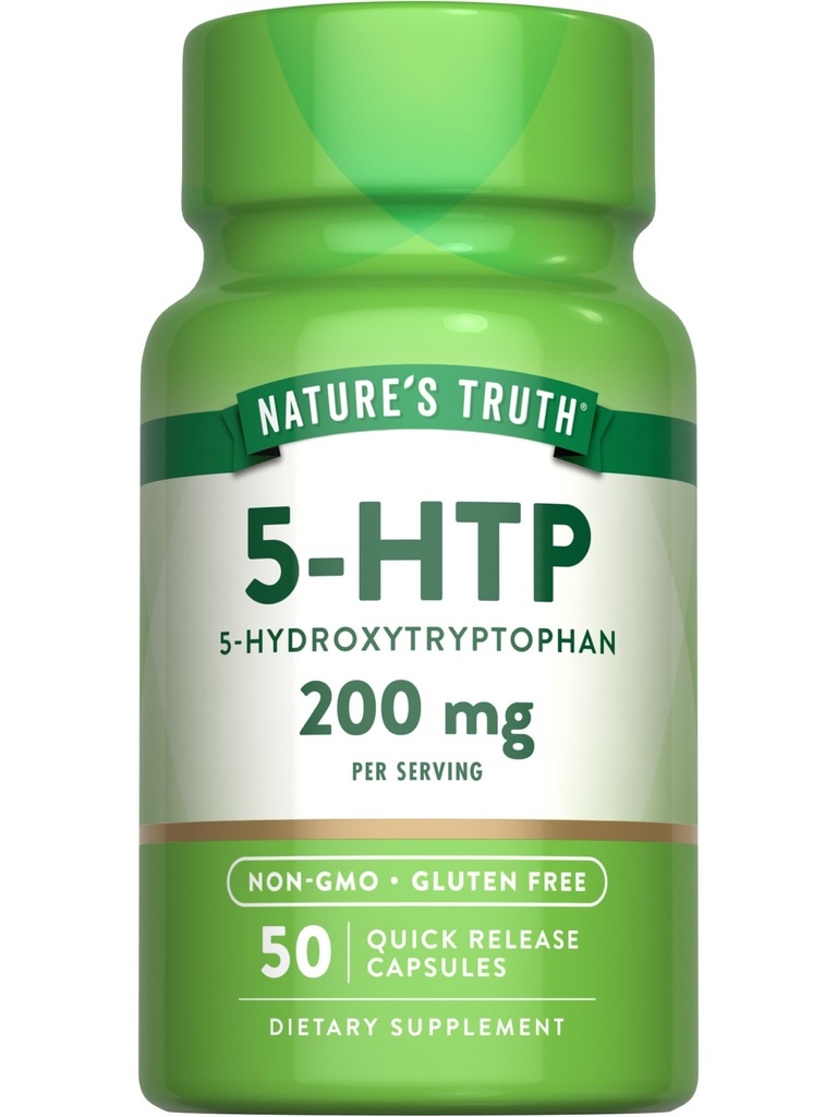 Nature 's Truth 5HTP 200mg Capsules Measures 124; 50 Greve Measures 124; 5 Hydroxytryptophan Measures 124; Non- GMO & Gluten Free Supplement