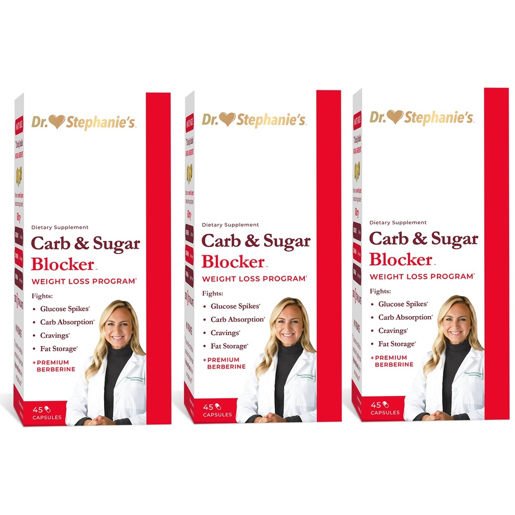 Dr. Stephanies Mealtime Carb & Sugar Blocker - Reducere fordøjede kulhydrater, sukkerarter, & kalorier, Stimulant- Free (3 Pack)