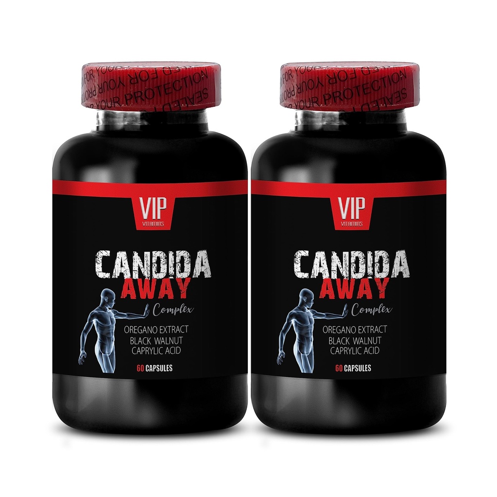 arabinogalactan, gut flora supplement, aloe vera blade pulver organisk - CANDIDA AWAY COMPLEX - oregano olie kapsler, oregwood supplement kapsler, immunbooster, candida støtte - 2 Flaske 120 Caps
