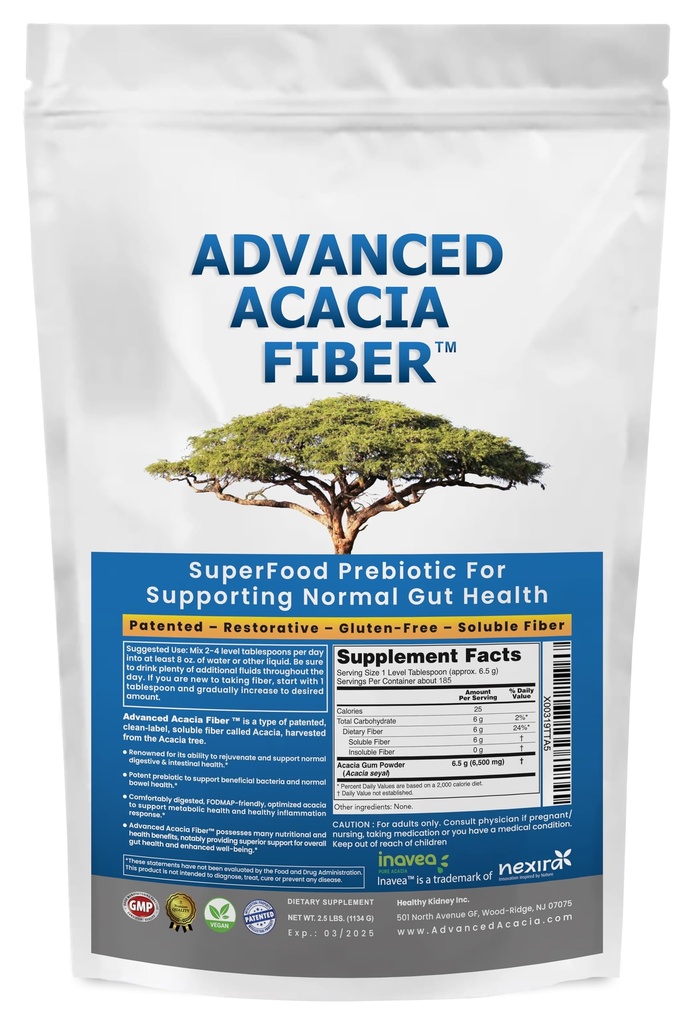 Avanceret Acacia Fiber Powder 2,5 Ibs (40oz) Organic Opløselig Fiber Leaky Gut Reparation Powder. Naturligt supplement Prebiotic til Gut Reparation