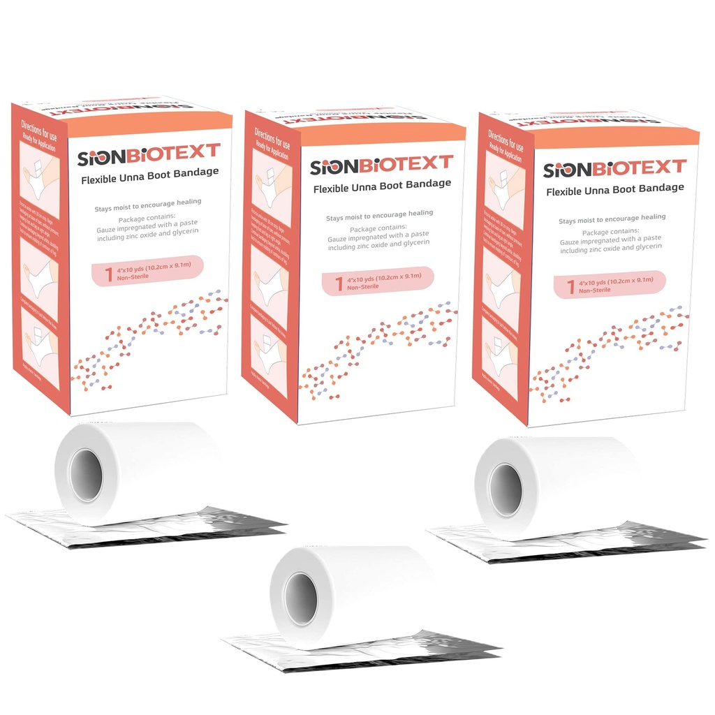 Unna Boot Zink Fleksibel kompression Bandage Vedligeholdelse Fugtig Healing Miljø Medicinsk beklædning Wrap Gauze EMS Førstehjælp Supplies 4 Tommer X 30 Foot Roll