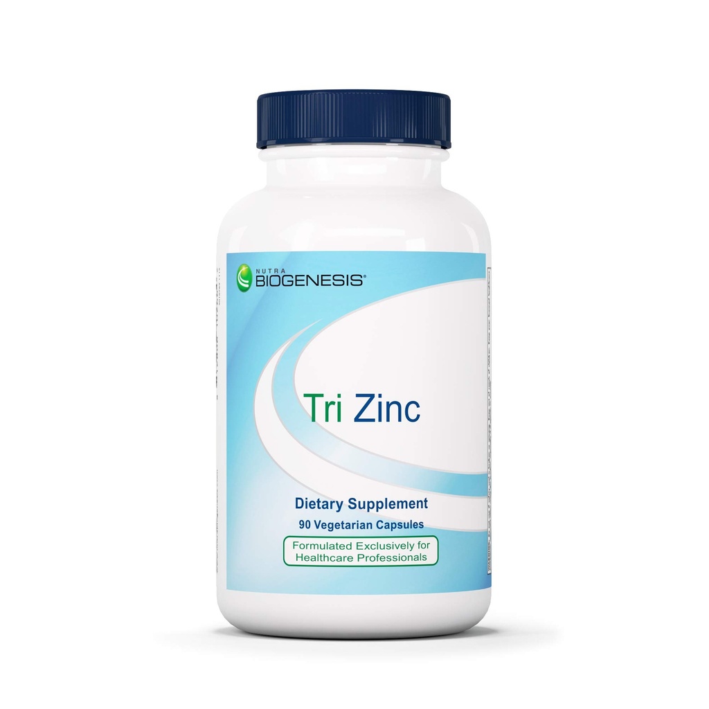 Nutra Biogenese Tri Zink - Chelateret zink Glycinat supplement til mænd og kvinder med kobber til naturlig immunforsvar og hudsundhed, 30mg chelat Per pill - 90 kapsler