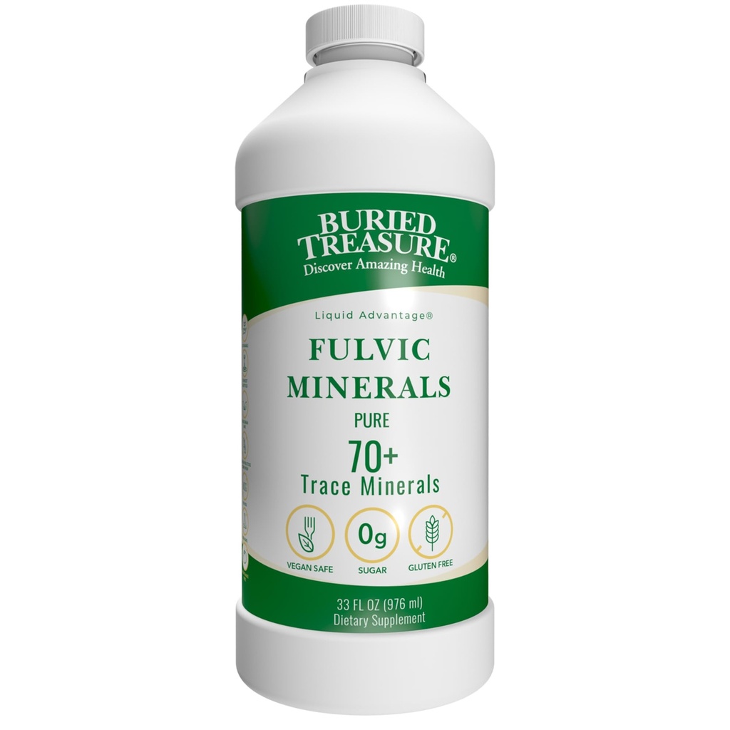Begravet Treasure Flydende Fordel FULVIC MINERALS Pure 70 + Trace Minerals 33 oz Kosttilskud