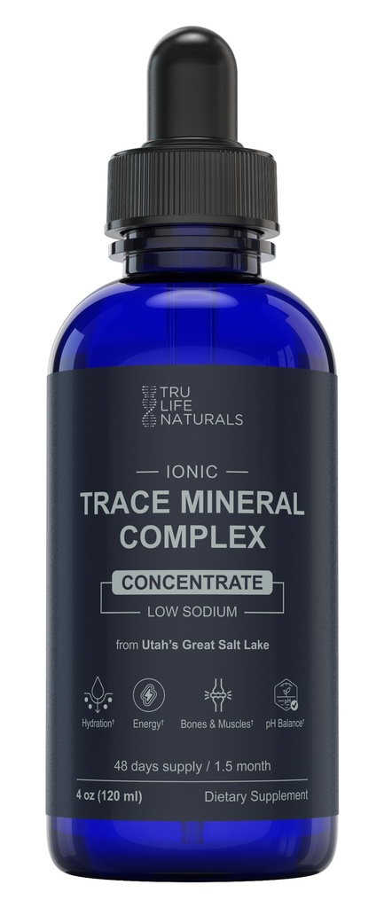 Trace Mineral Complex - 4 oz (48Servere) - 72 + Ioniske mineraler Koncentrat / Magnesium, Chlorid, Bor, Kalium / Understøtter Hydrering & Elektrolytbalance