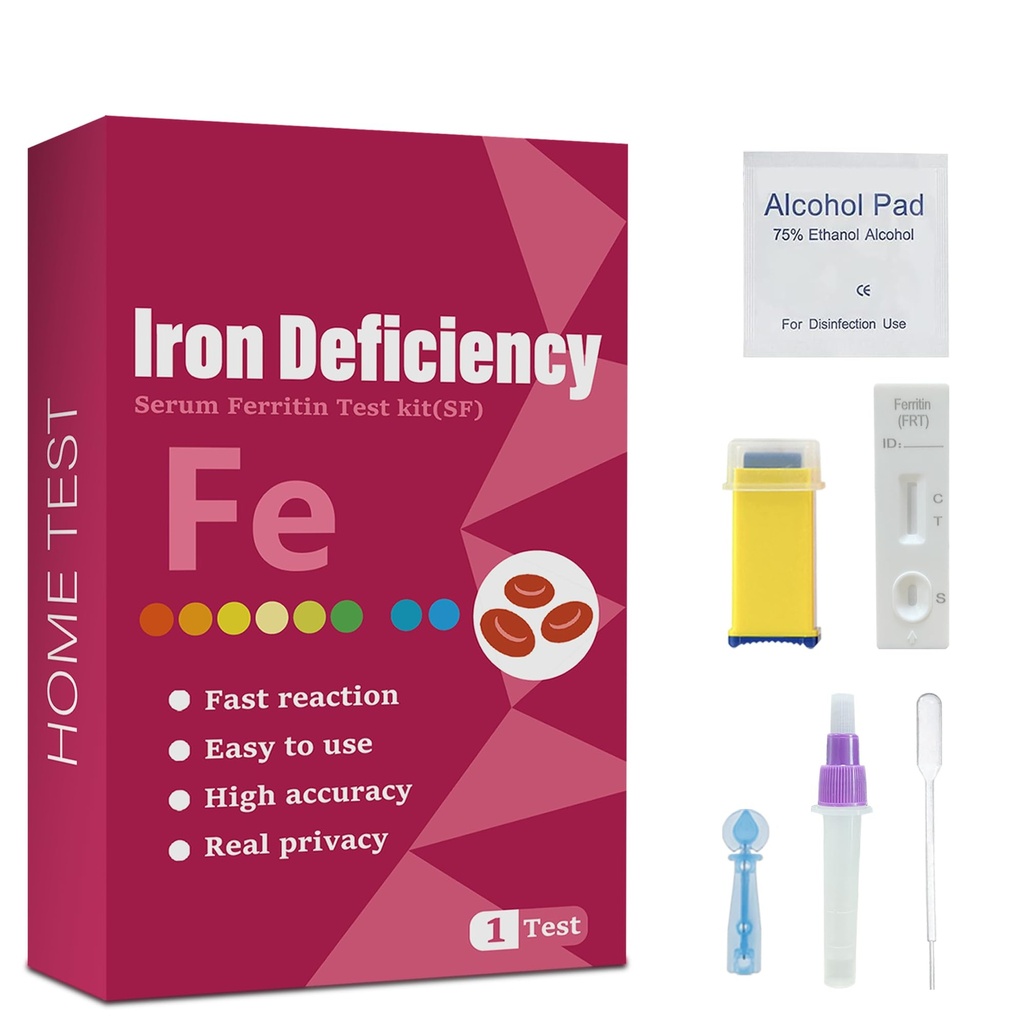 Iron Dificiency Test Kit, Egnet til børn og voksne, at- Home Iron Test Kit for anæmi. Iron Test Kit for hurtig respons og præcise resultater