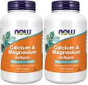 Now Foods Supplements, Calcium & Magnesium med D3- vitamin og zink, understøtter knoglerelateret sundhed *, 120 Softgels, (pakke med 2)