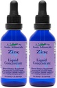 Eidon Ionic Minerals Flydende Zink koncentrat - Ionic Zink supplement dråber til voksne og børn, Support immunsystem, hår og hud, lever og nyresygdom, Relieves Stress - 2 oz (pakke med 2)