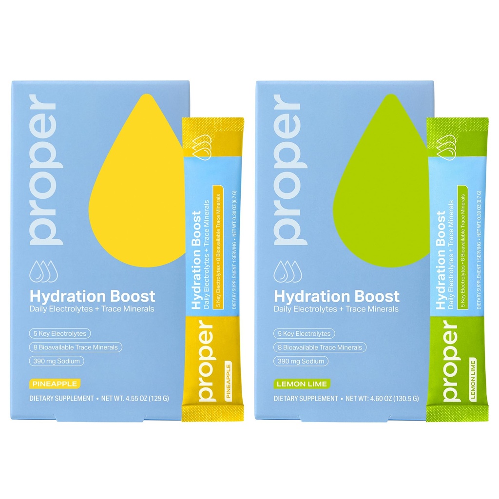 Korrekt hydrering sticks - Electrolyte Powder Drink Mix Pakninger med trace miner til hurtig hydrering + naturligt smag - Ingen kunstige sødestoffer - Lemon Lime