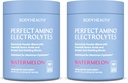 BodyHealth PerfectAmino Electrolytes Powder No Sugar, Hydration Fasting Keto Zero Sugar Electrolytes Drink Mix with Trace Minerals - NSF Certified for Sport - Watermelon - 66 Serveringer (Pack of 2)