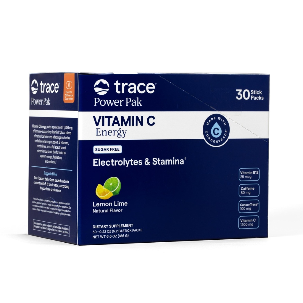 Trace Minerals Power Pak - C-vitamin Energy Lemon Lime