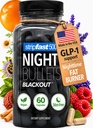 Natkugler Vægttab piller til kvinder & mænd, Stift-Free Nighttime Fat Burner, GLP-1 Support, Appetite Suppressant, Diet Pills med Ashwagandha & CLA, 60 Kapsler