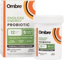 Ombre Endless Energy Probiotic Supplement, Supports Natural Energy Production, Memory, Focus & Gut Health, 12 Billion CFU, Shelf-Stable, 30 Servings
