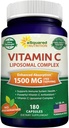 aSquared Nutrition Vitamin C Liposomal Complex - 1500mg tillæg - 180 kapsler - Høj Absorption VIT C Ascorbic Acid Pills - Understøtter immunsystemet & Collagen sundhed - 90 Servering