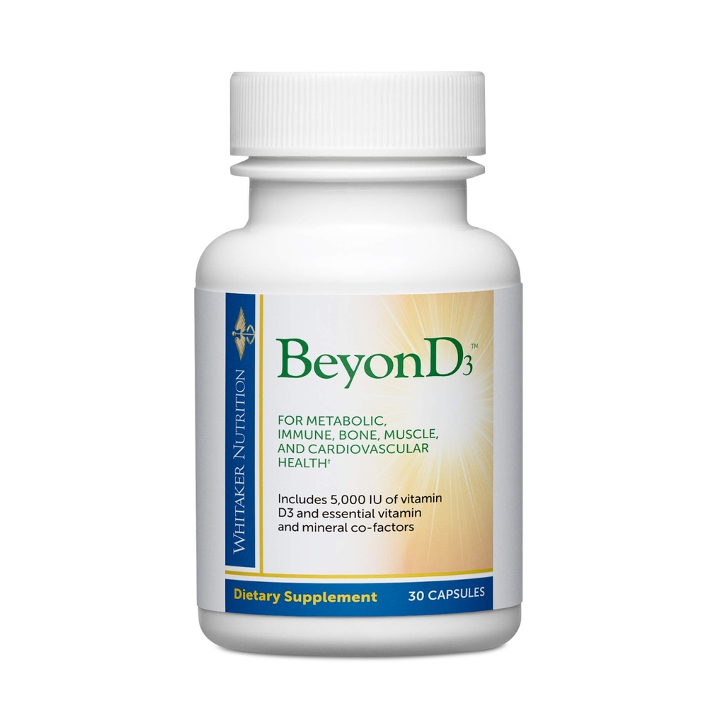 Dr. Whitaker 's BeyonD3 - D3- vitamin supplement 5000 IE plus bor, vitamin K2, Magnesium & Zink - understøtter immunsundhed, kalciummetabolisme og benmineralisering (30 kapsler)