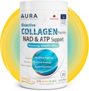 AURA VERISOL ® Bioactive Collagen Peptider ® Powder med Patenteret NAD + & ATP Boostere, Avanceret cellular foryngelse System, sund aldring & DNA reparation, Unflavored, Lavet i Canada, 31 Servering.