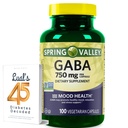 Spring Valley GABA 750mg Aminosyretilskud, uden smag, 100 Tæl for søvn & rolig støtte bundle med Lanals 45 Diabetes Decoded
