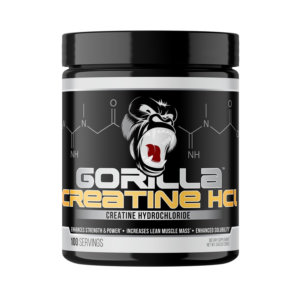 Gorilla Mind CON- CREXT ® Creatinine HCl W / Pepsin, Unflavored MSD 124; GI- Friendly Alternativ MSD 124; Muskelstørrelse, Power Output, Styrke, Brain Health & Performance