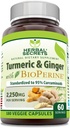 Urtehemmeligheder Gurkemeje & ingefær med BioPerine Supplement 124; 2,250 Mg Per Serving