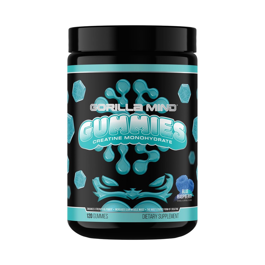 Gorilla Mind Creatinine Gummies - Third- Party HPLC Testet med 124; 5g Creapure ® Creatinine Monohydrat ttesmå 124; Verified Potency & Renhed ttesmå 124; Styrke · Power · Lean Muscular