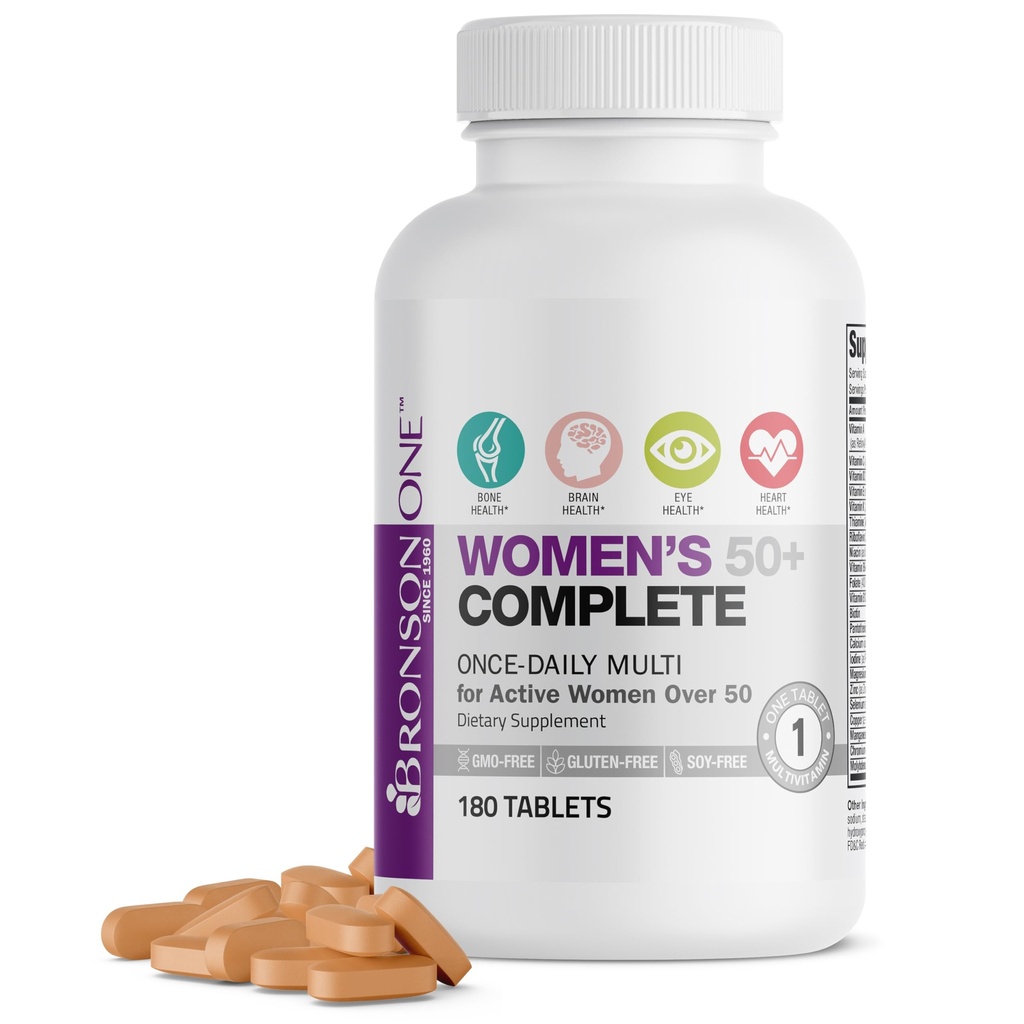 Bronson ONE Daily Women 's 50 + Complete Multivitamin Multimineral, 180 tabletter