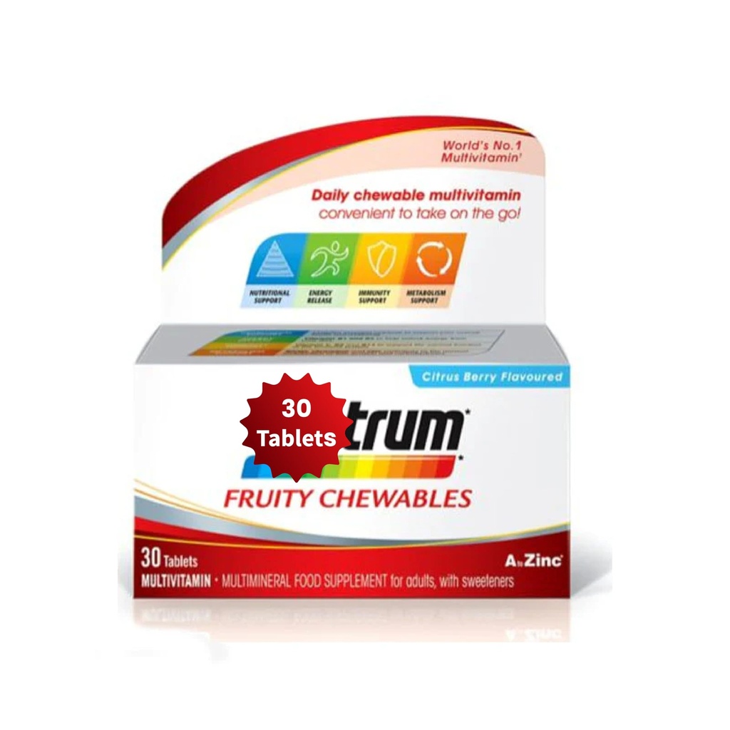 Centrrum Fruity Chewables Multivitamin & Minerals Tablets - 30 Tablet 124; Citrus Berry Flavoured