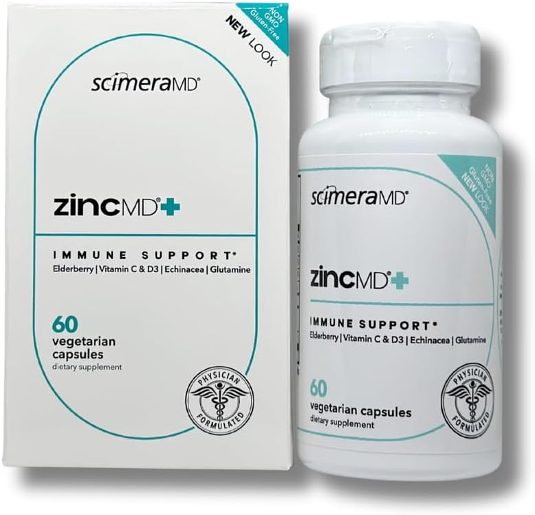 ScimeraMD® ZincMD Immune Support Supplement with Zinc, Elderberry, Vitamin C, Vitamin D, and Echinacea, 60 CT