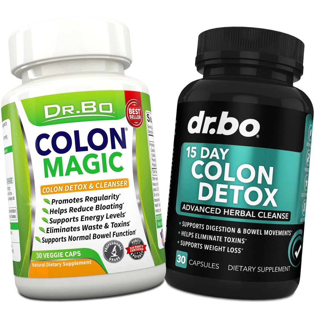 Colon Cleanser Detox for vægttab - 15 dages Intestinal Rengøring piller & Probiotika - Hurtig fungerende naturlige laxative for Forstoppelse Relief - Tågebevægelse Kosttilskud til Mave Bloating, Gut Support