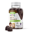 Viteey Iron Gummies for Kids with Vitamin C - Understøtter energi, blodceller Formulering, blod Builder Anæmi Kids Iron Supplements - Vegan, Gelatine Free, Gluten Free - Tasty Chewable Grape Flavored