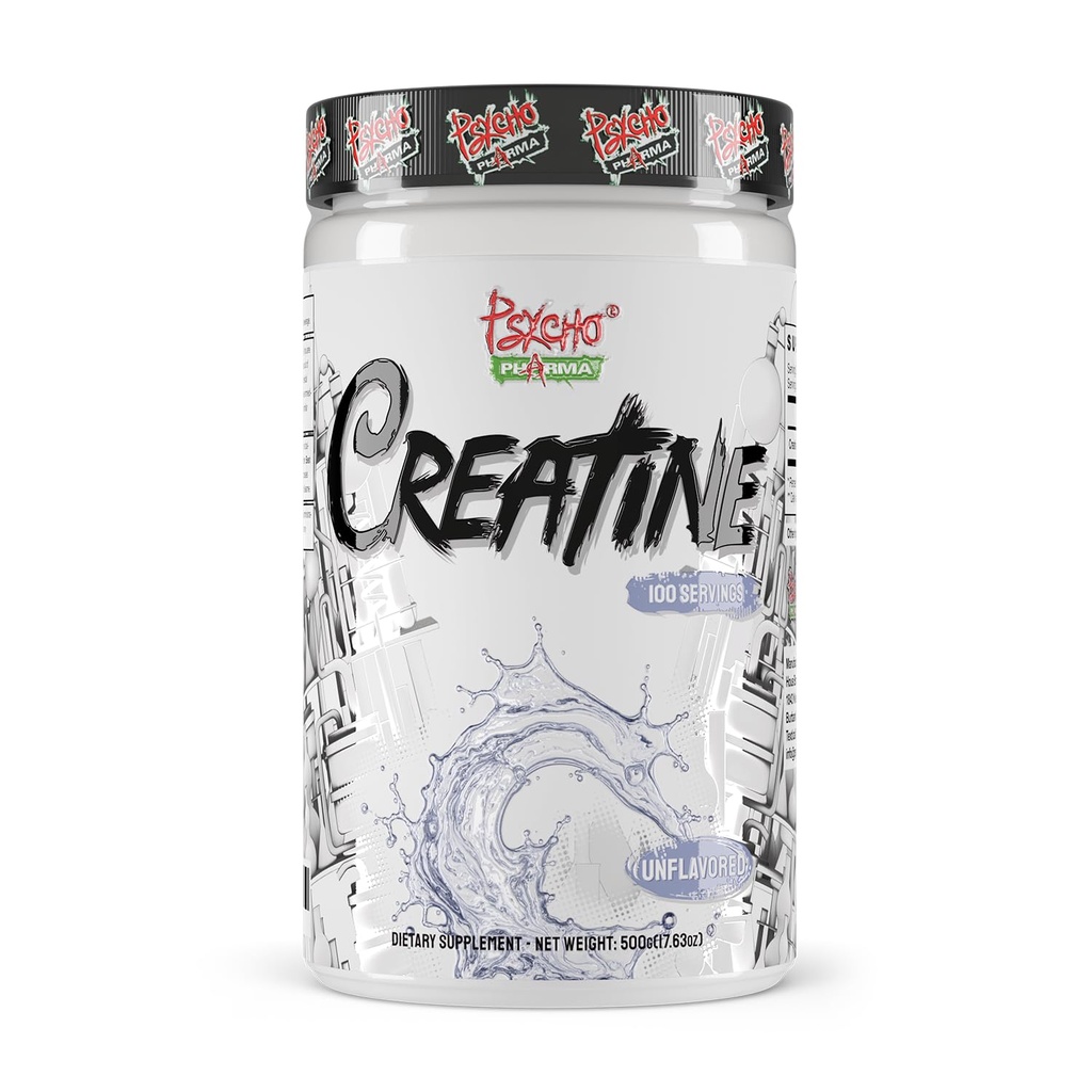 Psycho Pharma Creatin - 5g Premium Creatin monohydrat per servering, 100 Servering